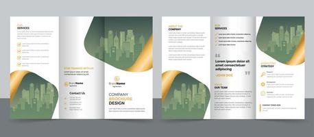 Trifold Brochure Design Template for Your Company, Corporate, Business, Advertising, Marketing, Agency, and Internet Business. vector