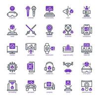 paquete de iconos de realidad virtual para el diseño de su sitio web, logotipo, aplicación, ui. icono de realidad virtual diseño sólido de línea mixta. ilustración de gráficos vectoriales y trazo editable. vector