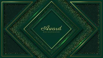 Luxury award green background rectangular decoration with glittering halftones vector