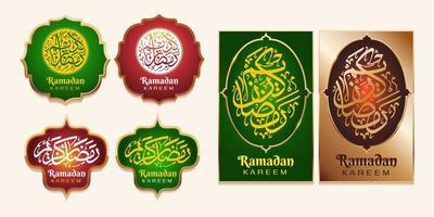 Ramadan Calligraphy badges and label collection vector