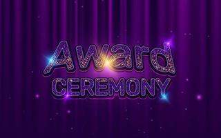 Award ceremony luxury 3d text style with glittering halftones vector
