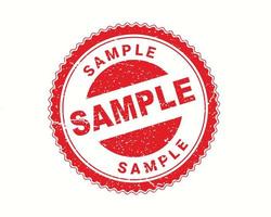 Sample stamp in rubber style, red round grunge Sample sign, rubber stamp on white, vector illustration