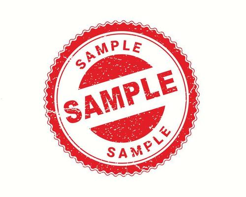 Sample stamp in rubber style, red round grunge Sample sign, rubber stamp on white, vector illustration