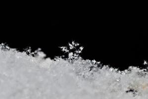 vista de cerca de los cristales de nieve foto