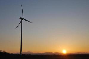 pinwheel with mountains in the sunset photo