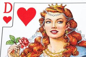 playing card queen of hearts close-up card game close photo