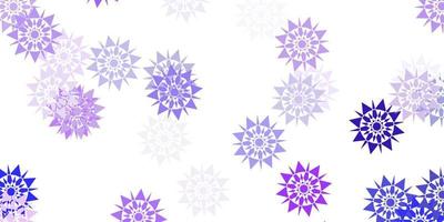 Light purple vector template with ice snowflakes.