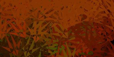 Dark green, yellow vector background with polygonal forms.