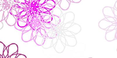 Light Pink vector doodle texture with flowers.