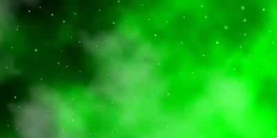 Light Green vector background with small and big stars.