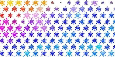 Light Multicolor vector background with covid-19 symbols.