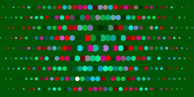 Dark Green, Red vector background with spots.