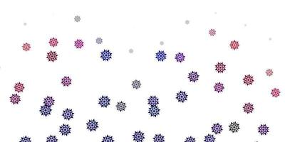 Light pink vector template with ice snowflakes.