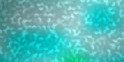 Light blue, green vector pattern with hexagons.