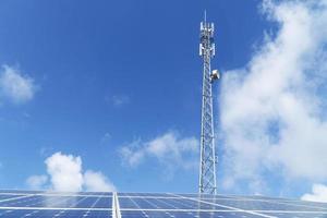 Solar panels and cell phone towers photo