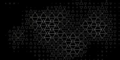 Dark Gray vector background with lines, triangles.