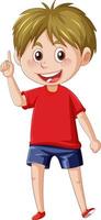 A boy standing on the floor cartoon character on white background vector