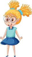 A cute girl standing on the floor  cartoon character on white background vector