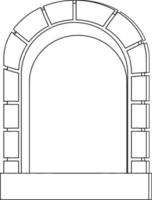 Door doodle outline for colouring vector