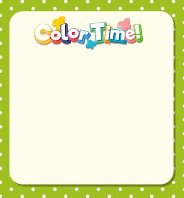 Cute blank green color border for worksheet