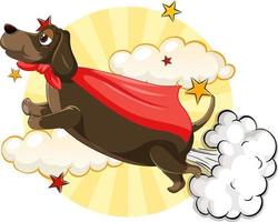 Dog with red cape flying