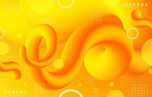 3D Yellow Fluid Wave Background vector