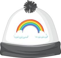 Beanie cap with rainbow pattern vector