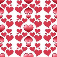 Seamless red heart pattern vector