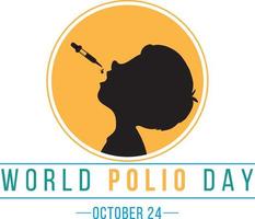 World Polio Day Occtober 24 typography design vector