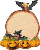 Bat with wooden sign banner vector