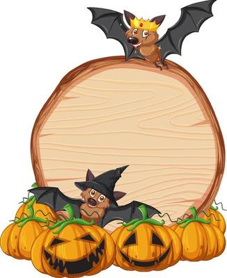 Bat with wooden sign banner