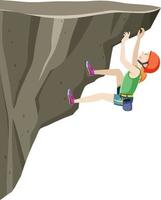 People doing outdoor rock climbing on white background vector