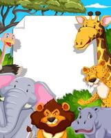 Banner with various wild animals vector