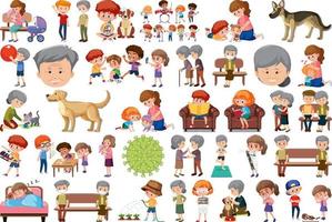 Set of different activities people in cartoon style vector