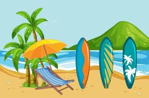 Sunny day the at beach scene vector