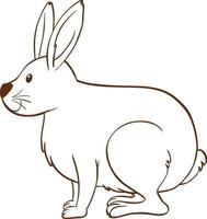 Rabbit in doodle simple style on white background vector