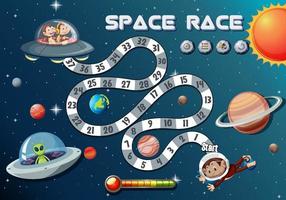 plantilla de juego de conteo de números con tema de carrera espacial vector