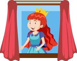 Happy princess by the window vector