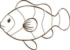 Fish in doodle simple style on white background vector