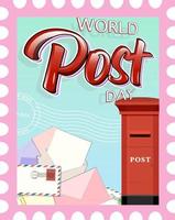 World Post Day logo with post box and envelope vector