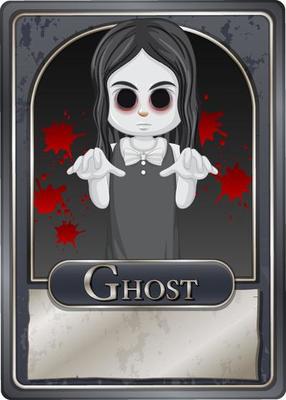 Ghost girl character game card template