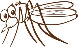 Mosquitoe in doodle simple style on white background vector