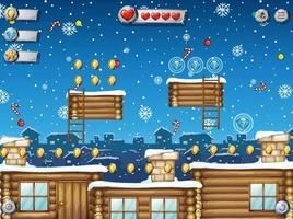 A game template snowing background vector