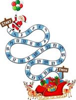 Snake and ladders game template in Christmas theme vector