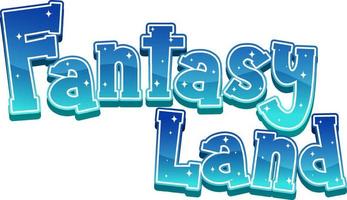 Fantasy Land text word with blue gradient vector