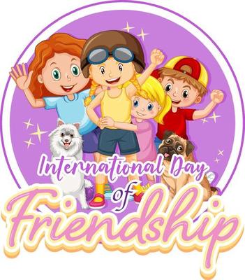 International Day of Friendship banner with children group