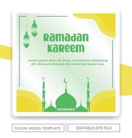 ramadan theme social media post template vector