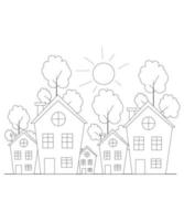 House Coloring page design. coloring page design for kids. simple coloring page design vector