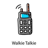 Walkie talkie flat icon, editable vector