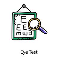 Eye test hand drawn style icon, editable vector